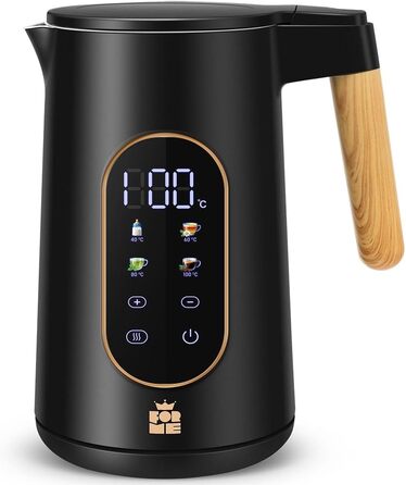 ForMe Stainless Steel Kettle 1.7 L with Temperature Setting, Temperature Selection 40-100°C, LED Digital Temperature Display, Adjustable Kettle, Tea Pot/Kettle, Keep-Warm Function, BPA Free