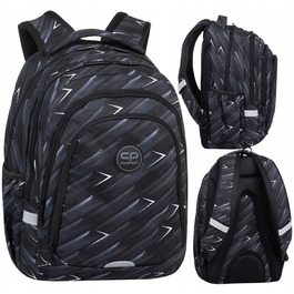 Багатовідсіковий шкільний рюкзак CoolPack, біло-чорний, 28 л