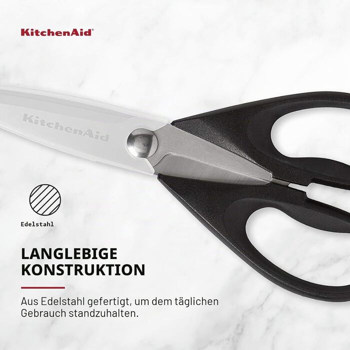 Універсальні кухонні ножиці KitchenAid, червоно-чорні, багатофункціональні