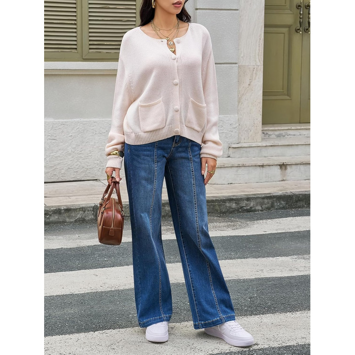 Джинси жіночі Cicy Bell Baggy висока талія широкі штанини блакитні розмір 40