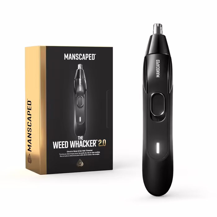 MANSCAPED® Weed Whacker® 2.0 Electric Ear and Nose Hair Trimmer – Performance: 7000 RPM, Battery: 45 min. runtime, Wet/Dry Use, Easy Cleaning, Upgraded Stainless Steel Replacement Blades