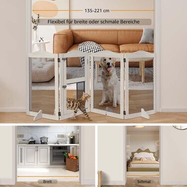 Захисний бар'єр для каміну Unipaws, огорожа для собак, 6 панелей, без свердління, білий (сірий)