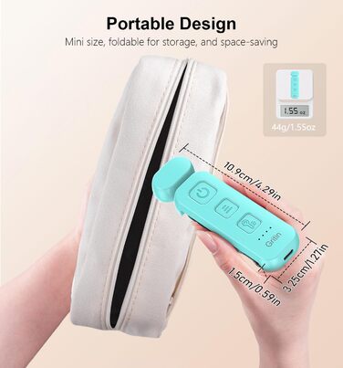 Ліхтарик для читання Gritin з кліпсою, акумуляторний, 7 LED, 3 режими світла, диммер, 5 рівнів яскравості, синій