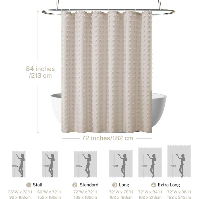 Штора для ванної кімнати Boho в стилі кантрі, тканинна, натуральних кольорів, 183 x 213 см, з гачками, набір, для ванної кімнати