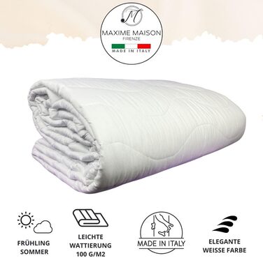 Плед для ліжка 240x260 см, двосторонній дизайн, осінь/весна (100 г/м²), стеганий, з м'якої мікрофібри, Made in Italy (білий)