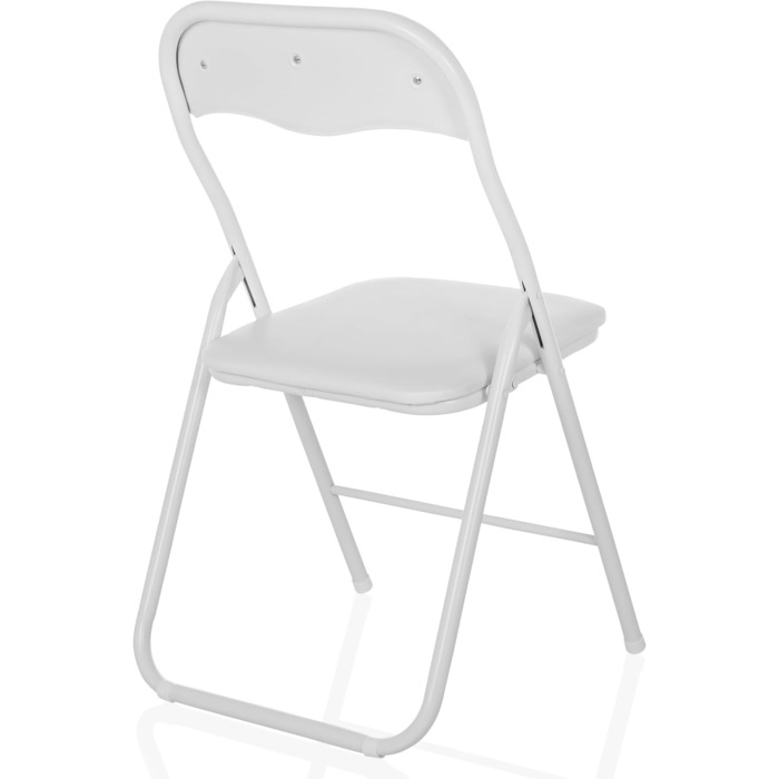 Складний офісний стілець hjh OFFICE 803002 TUDELA, білий, м'який, PVC, до 130 кг