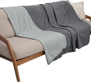 Водонепроникний плед для собак та котів, миючий, для подорожей, захисний, м'який, 125 x 75 см (259 x 244 см), сірий (без Sherpa)