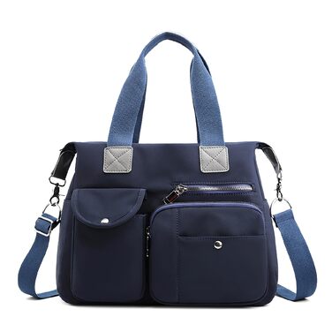 Сумка жіноча DIRRONA велика – містка сумка-шопер для міста, роботи, університету та подорожей з відділеннями, знімним ременем, темно-синя