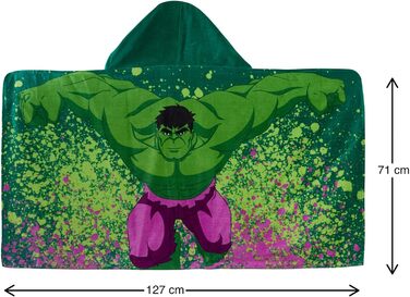 Marvel Incredible Hulk Hooded Towel 100% Cotton Kids Poncho Avengers Beach Towel Bath Towel Swim Cover-up