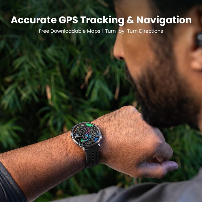 Смарт-годинник Amazfit Active 2 44мм: GPS, фітнес-трекер, 160+ режимів спорту, моніторинг сну, водонепроникний, для Android та iPhone, чорний силікон