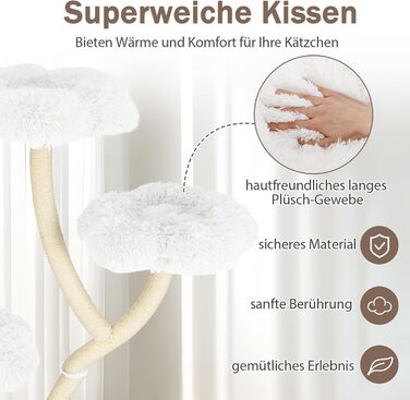 Дерев'яний кігтеточка для котів COSTWAY 165 см з 4 лежаками, гніздом та сизалевими стовпами. Міцний кігтеточка-вежа для котів з металевим каркасом. Меблі для котів з гніздом.