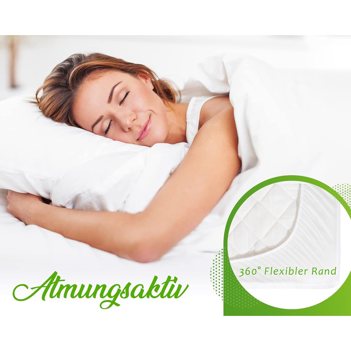 Mattress protector 140x200cm – 100% Bamboo Antibacterial and Anti-Allergic waterproof mattress cover 140x200 with optimal fit