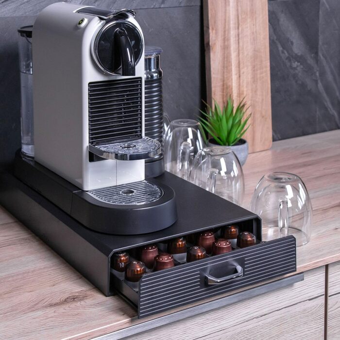 Організатор для капсул кави Intirilife - 50 капсул Nespresso, чорний - 38.2 x 23.2 x 5,6 см