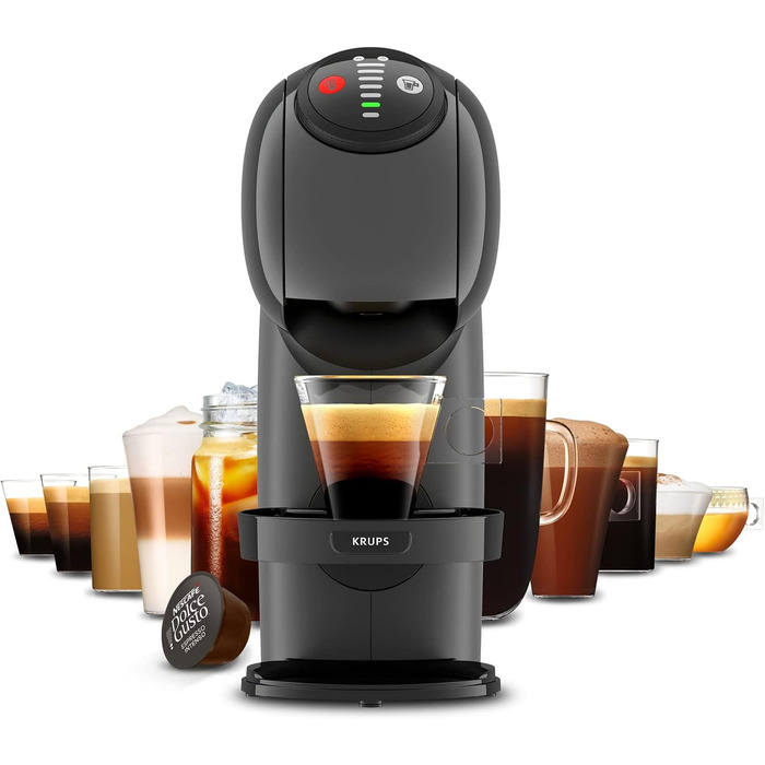 Кавомашина NESCAFÉ Dolce Gusto Genio S від KRUPS, 15 Bar, компактна, з автовимкненням, антрацит, KP243B