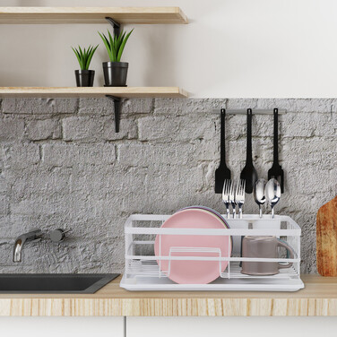 Relaxdays Dish Drying Rack with Drip Tray