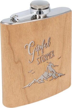 Фляга з нержавіючої сталі з гравіюванням - Оригінальний подарунок для любителів лиж та сноуборду | Ідеально для афтескі та зимових пригод (Гірський Штурм)