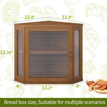 Чорний бамбуковий контейнер для хліба Eck-Brotkasten, великий, двошаровий, для кухні