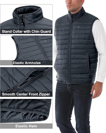 Чоловіча степна жилетка 33,000ft для активного відпочинку: гіркі походи, походи, їзда на конях. 5 кишень, утеплена, з накладкою на шию (4XL, Темно-сірий)