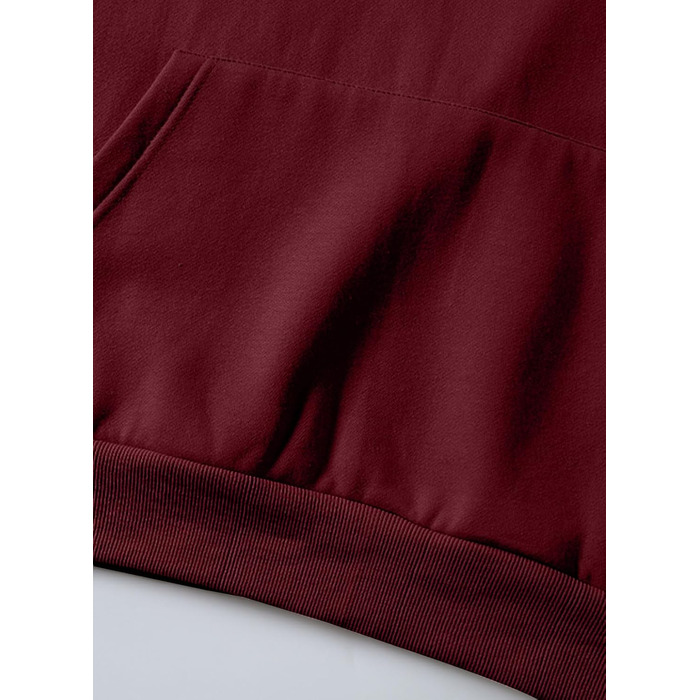 Чоловіча тепла зимова толстовка-худі JMIERR з капюшоном та кишенями, бавовняний свитшот на шнурку, червоний, розмір M