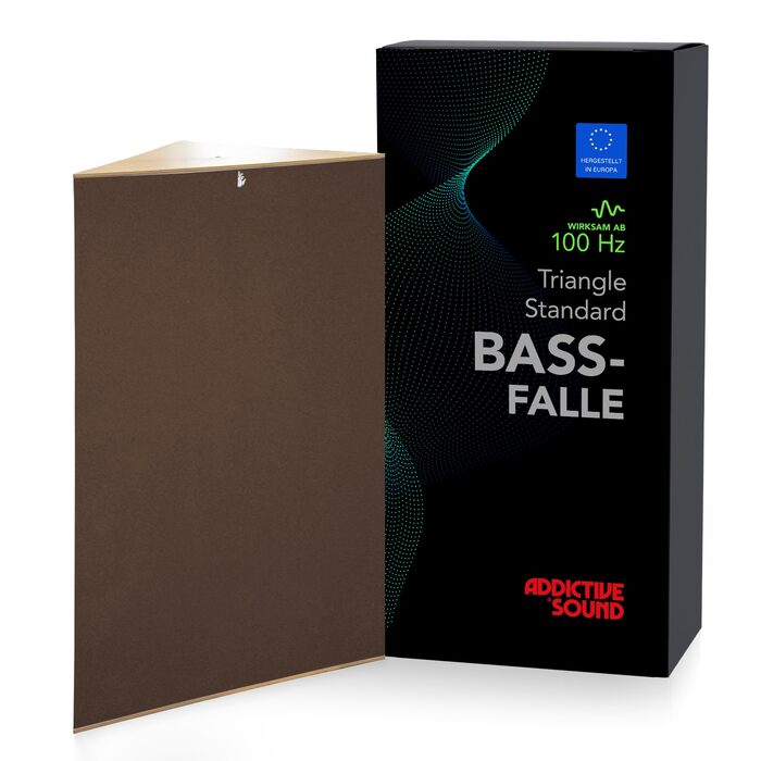 Бас-пастка Addictive Sound Bassfalle Ecke Standard, акустична панель для кута (80-2000 Гц), світло-коричнева, 98 см, Made in EU