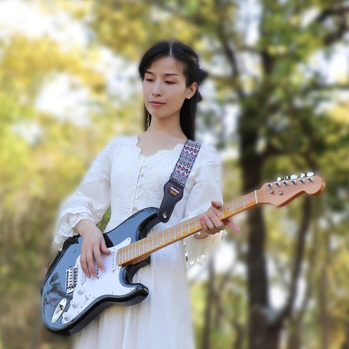 Гітарний ремінь Rayzm Gurt: бавовняний ремінь для акустичної/електро гітари або бас-гітари