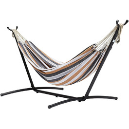 Гамак Amazon Basics з каркасом, тканинний, 117x300x100 см, різнокольоровий