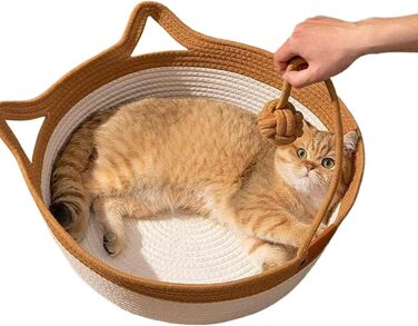 Кігтеточка для котів 7WUNDERAR Katzenett - круг, діаметр 42 см, висота 15 см, з мотузки, для кошенят та маленьких собак