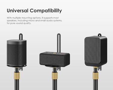 Підставка для колонок FITUEYES Design, регульована висота, металева, чорна (2 шт.)