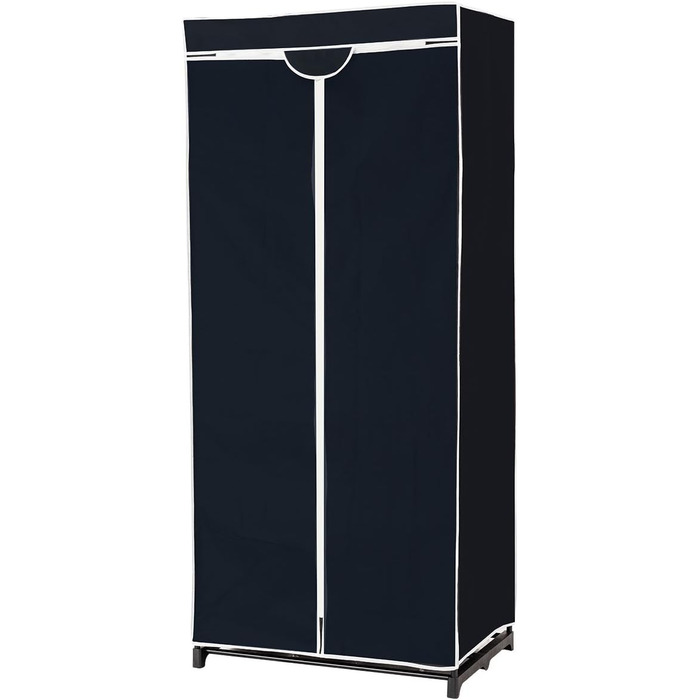 COSTWAY Wardrobe Fabric, Fabric Closet with Clothes Rod & Shelf, Fabric Clothes Closet, Folding Closet, Textile Closet for Living Room, Bedroom, Basement, 74 x 50 x 172 cm (Black)