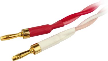 Акустичний кабель Dynavox Perfect Sound High-End з банановими роз'ємами, 2м, чорний/червоний, пара