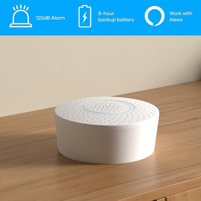 Бездротова сигналізація AGSHOME для дому, 15 елементів, Wi-Fi, 120 дБ, розширювана, сумісна з Alexa та Google Assistant