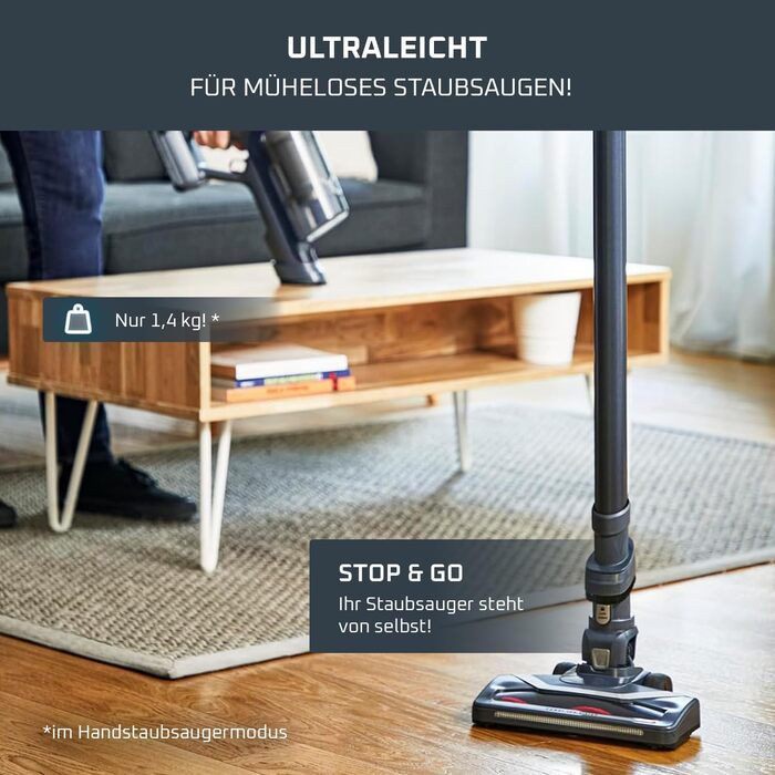 Rowenta X-Pert 6.60 акумуляторний пилосос: потужність 100W, 45 хв роботи, бездротовий, без мішка, LED-насадка, легкий, 0,55 л контейнер для сміття, насадка для щілин та кріплення на стіну, чорний/темно-сірий, RH6831EO