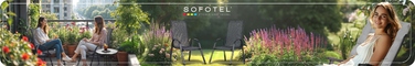 Комплект сучасних садових стільців Sofotel, метал, бежевий колір, 4 шт.