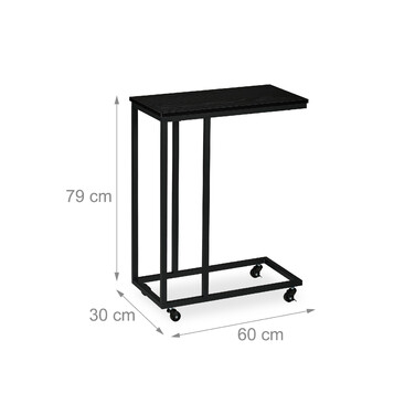 Relaxdays C-Shaped Side Table with Wheels