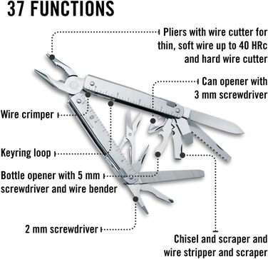 Мультитул Victorinox SwissTool X Plus з 38 функціями, шкіряний чохол