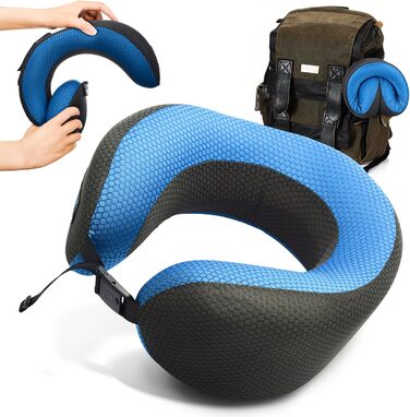 Подушка для подорожей Travel Blue Dreamer для літака з Memory Foam - комфорт, підтримка, дихаючий матеріал, знімний чохол