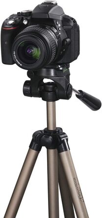 Легкий штатив-трипод Hama Star 05 106-3D з 3-позиційною головкою, шампань (висота 42-125 см)