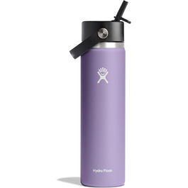 HYDRO FLASK - Water Bottle 1180ml (40oz) - Insulated Stainless Steel Water Bottle - Sports Bottle with Leak-Proof Flex Cap Lid & Strap - Dishwasher-Safe Thermos Bottle - Wide Mouth Opening - (Moonshadow Purple, 24 Oz)