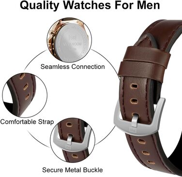 Годинник чоловічий OFF-CUP з датою, кварцовий хронограф, коричневий ремінець з натуральної шкіри. Елегантний аксесуар для чоловіків, casual та business стилю. Прекрасний подарунок.