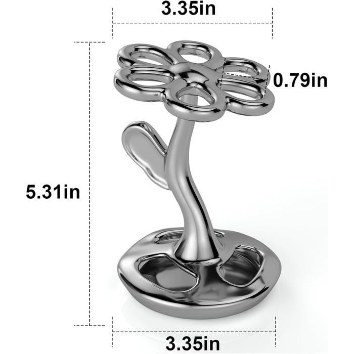 Тримач для зубних щіток та пензлів з кераміки, 6 відділень, срібний