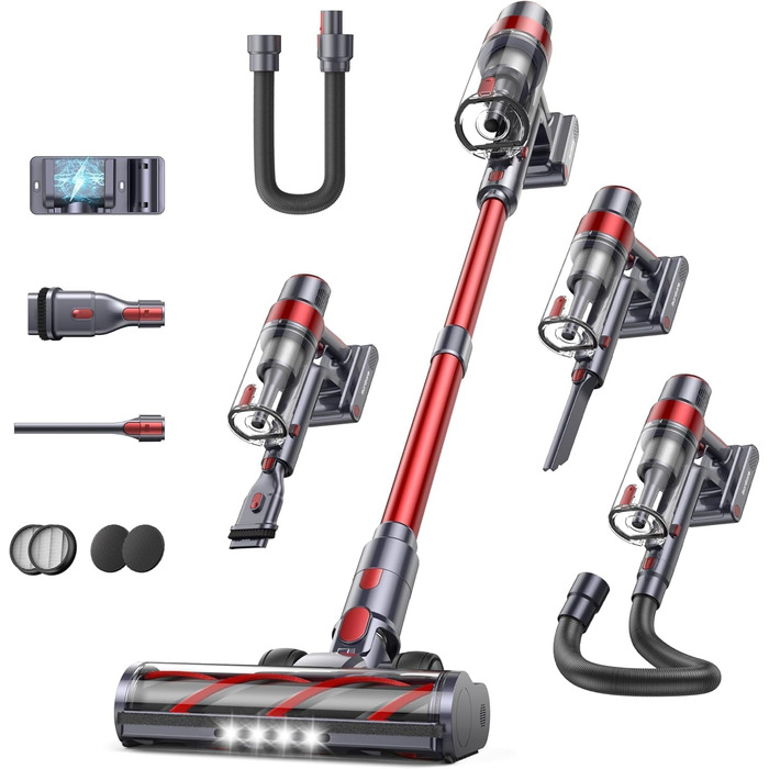 Бездротовий акумуляторний пилосос SunSare 50KPa/600W з автоматичним режимом, док-станцією та сенсорним екраном