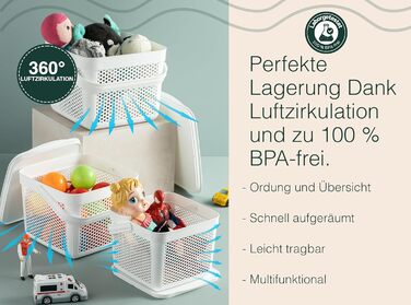 Універсальний кошик для зберігання з кришкою 8л x3, білий, для іграшок, білизни, ванної, кухні, органайзер, кошик для Великодня