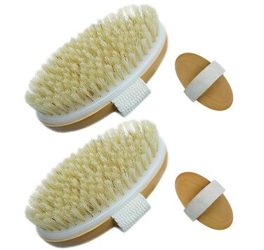 Масажна щітка для спини URAQT з натуральної щетини, 2 шт. - для пілінгу, масажу, покращення кровообігу та зменшення целюліту