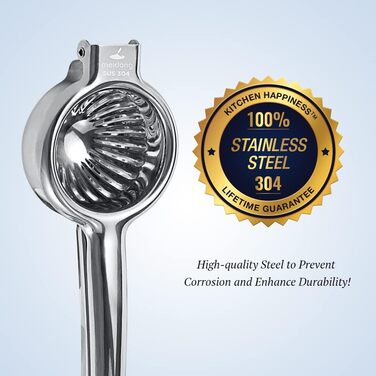 Lemon press, lime press, citrus press, stainless steel citrus press, manual juicer, manual citrus press for juicing lemons & limes, vegetables (medium) (Large)