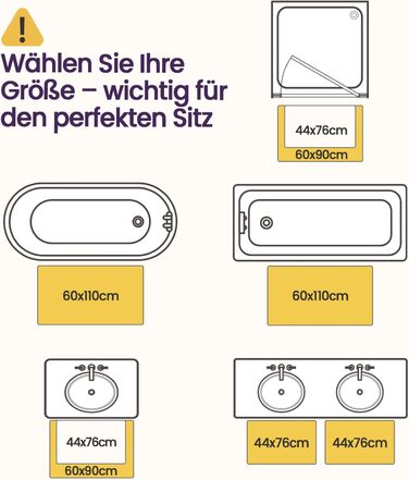 Килимок для ванної кімнати DEXI 60 x 90 см, неслизький, миючий, з мікрофібри, швидковисихаючий, сірий