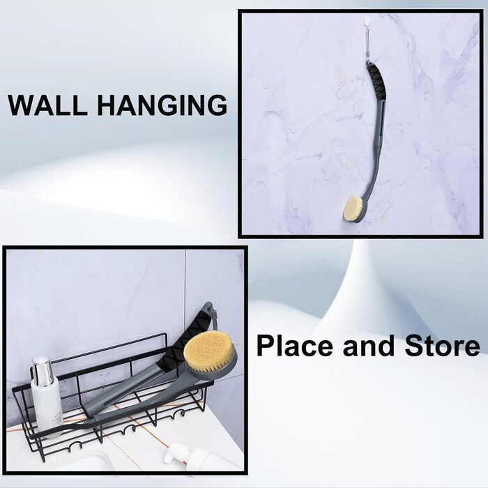 Скребок для спини у душ, 51,8 см, щітка для тіла з довгою ручкою, скребок для спини, скребок для чоловіків