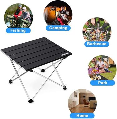 Алюмінієвий складаний столик для кемпінгу та пікніків. Легкий, з сумкою, середній розмір