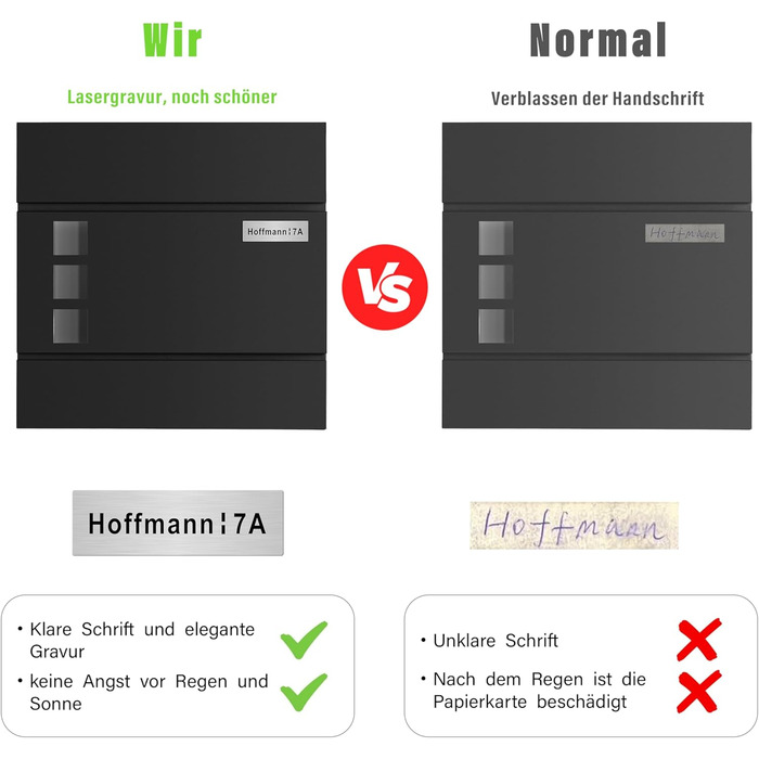 Поштовий ящик Zedelmaier з нержавіючої сталі, персоналізований, настінний, з відділенням для преси, 2 ключі, антрацит, 33x31x10 см