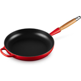 Сковорода Le Creuset Signature чавунна з дерев'яним ручками 28 см, колір вишня