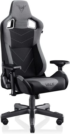 Ігровий крісло VALK Gaia з дихаючого матеріалу, ергономічний офісний крісло, кут нахилу спинки 160º, 4D підлокітники, газліфт Класу 4, професійне геймерське крісло (Онікс Чорний)